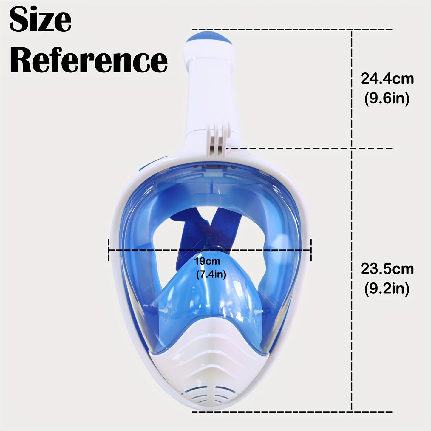 Adult Full-Face Snorkeling Mask with 180° Wide-View Panoramic Design, Detachable Camera Mount & Leakproof Seal - Black, 2 Sizes for Men & Women, Beach Vacation Gear, Durable Snorkeling Gear