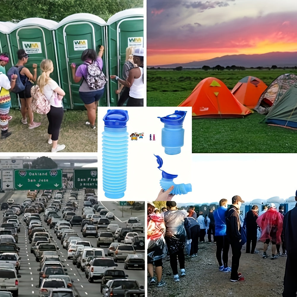 Portable Folding Urinal for Men, Women, and Children - Leakproof, Easy to Carry, Ideal for Camping, Long Drives, Outdoor Events - Durable ABS Material, Compact Storage Bag Design