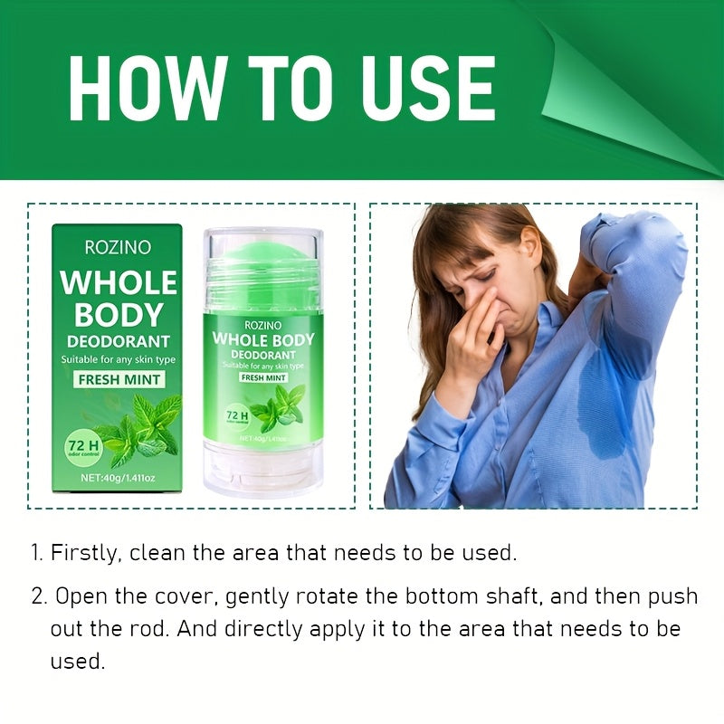 40g ROZINO Whole Body Natural Peppermint Deodorant Cream