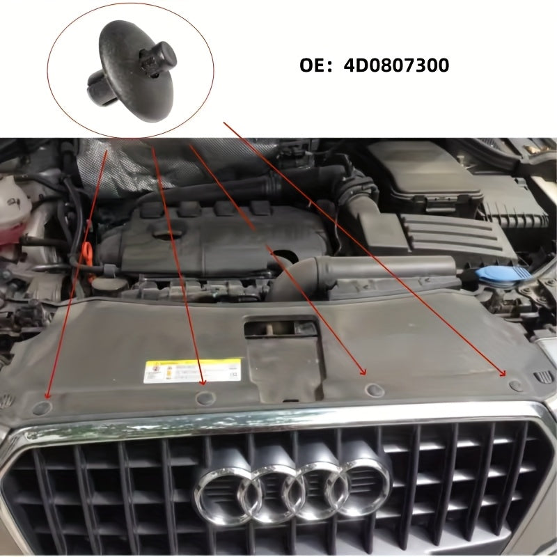10pcs Car cover plate fixing clips for AUDI A2 A4 A5 A8 Q3 Q5 S4 S5 S8 TT TTS for VOLKSWAGEN CR7 4D0807300 Body clips Accessories