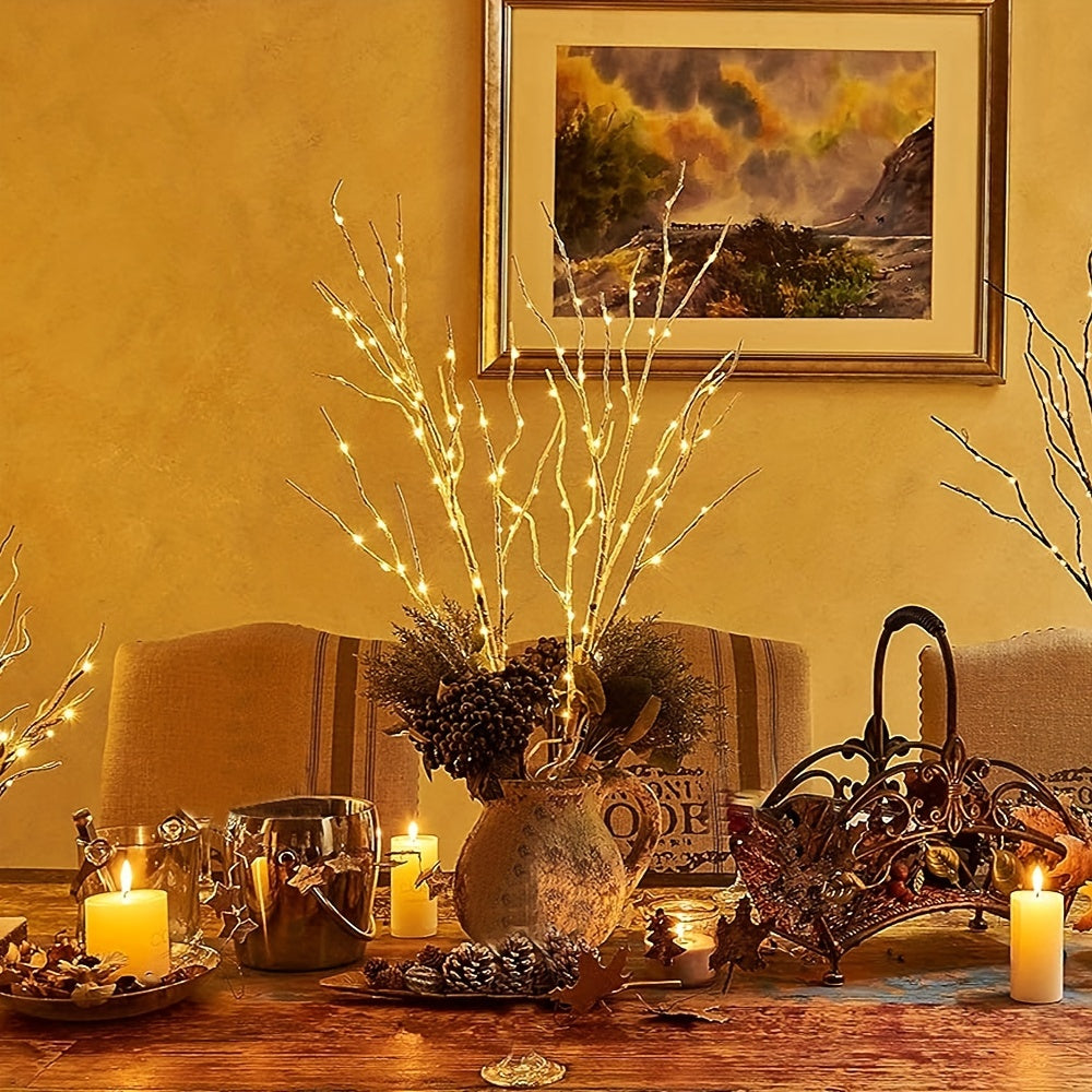Illuminated birch branch decorative light, simulated artificial branches, battery powered, suitable for indoor and outdoor Christmas, weddings, parties, Valentine's Day, home decoration lights, etc