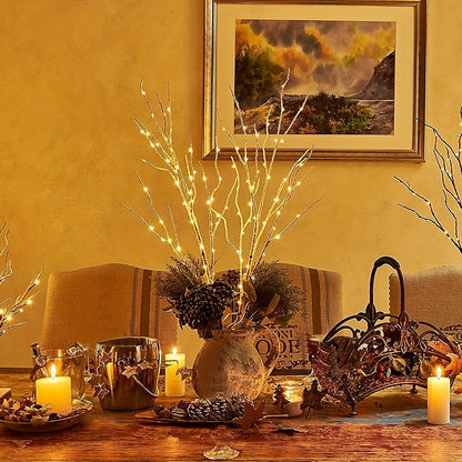 Illuminated birch branch decorative light, simulated artificial branches, battery powered, suitable for indoor and outdoor Christmas, weddings, parties, Valentine's Day, home decoration lights, etc