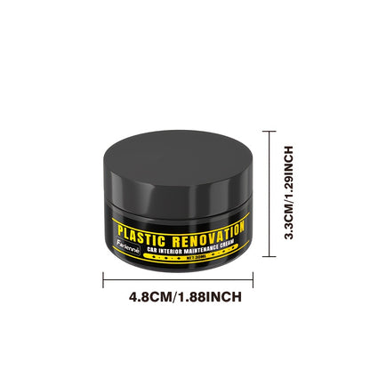 FARIENNE Car Plastic Part Restorer, Black Interior Trim Polishing Wax, Aging Prevention Refurbishment Agent, Repair Plastic Scratches, Tire Shine Paste, Leather Sofa Seat Care Cream, Suitable for All Car Interiors and Exterio