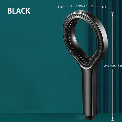 High Pressure Shower Head Without Hose, Plastic Material, Circular Design, Wall Mounted, Handheld Spray for Bathroom, Black/Silvery/Grey Shower Tub Head, Bathroom Accessories