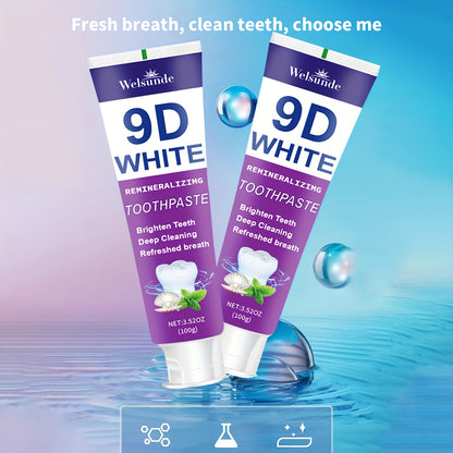 9D Purple Toothpaste, 100g/3.52oz - Deep Clean & Fresh Breath with Natural Pearl Essence for Dental Care, Refreshing Breath, Portable Travel-Friendly Formula, for Men & Women, suitable for daily use and travel