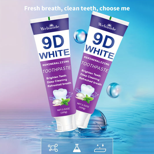 9D Purple Toothpaste, 100g/3.52oz - Deep Clean & Fresh Breath with Natural Pearl Essence for Dental Care, Refreshing Breath, Portable Travel-Friendly Formula, for Men & Women, suitable for daily use and travel