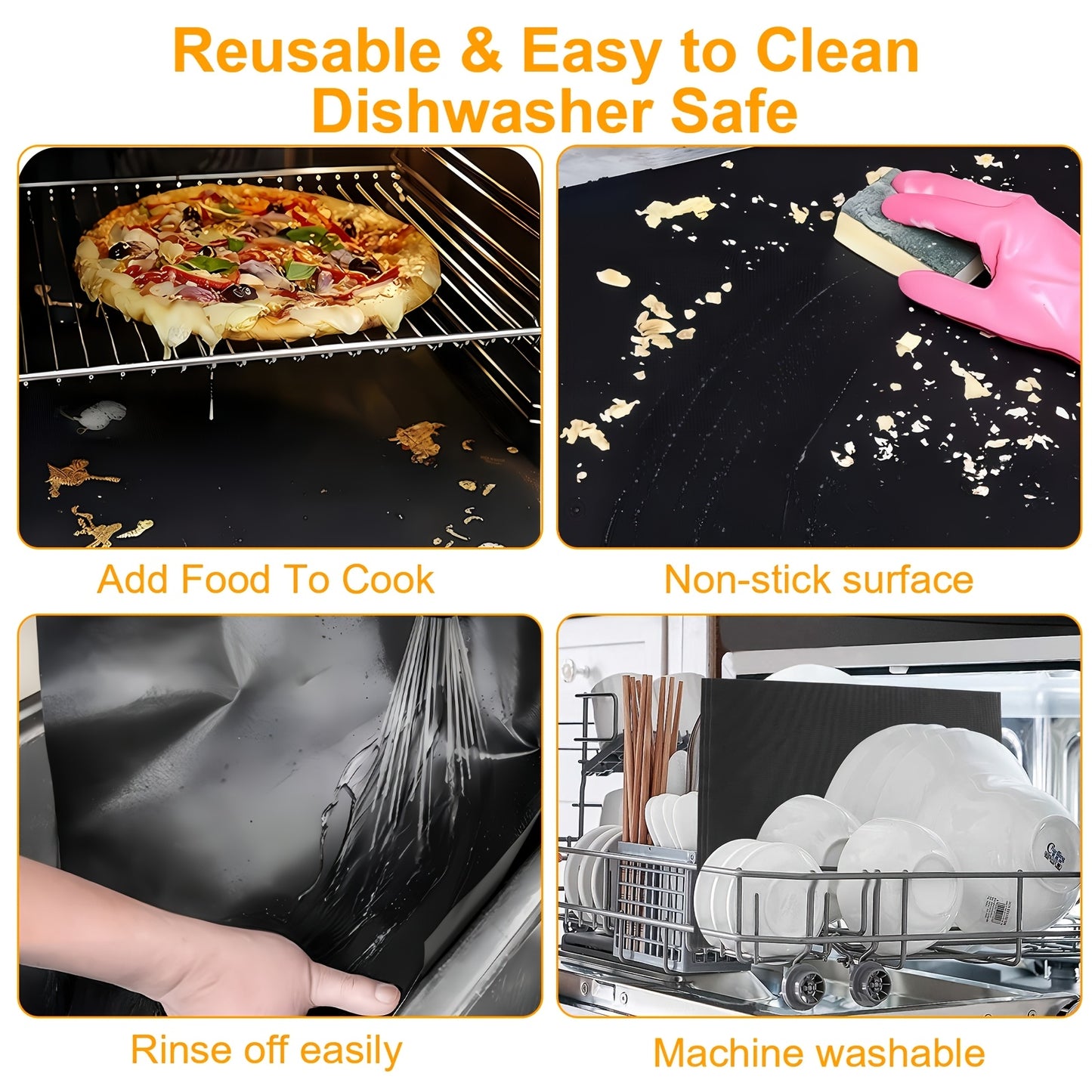 3pcs/5pcs/6pcs Oven Bottom Oven Mats, Reusable Oven Mats, for Electric Ovens, Gas Ovens, Toasters, Microwaves, Stovetops, Grills, Mostly for Outdoor BBQ, Home, RV, Travel