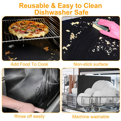 3pcs/5pcs/6pcs Oven Bottom Oven Mats, Reusable Oven Mats, for Electric Ovens, Gas Ovens, Toasters, Microwaves, Stovetops, Grills, Mostly for Outdoor BBQ, Home, RV, Travel