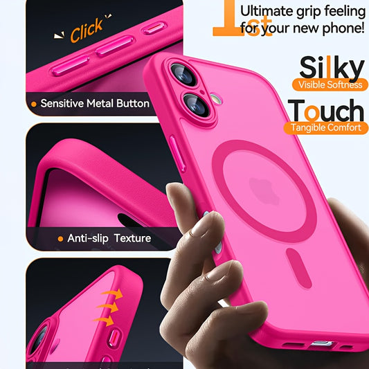 A High-End Matte Semi-Transparent Phone Case Designed for Iphone Models 16, 15, 14, 13, 12, And 16E Pro Max, Featuring an All-Inclusive Design with a Built-In Lens Film, a Skin-Like Texture, Shock Resistance, Dirt Resistance,
