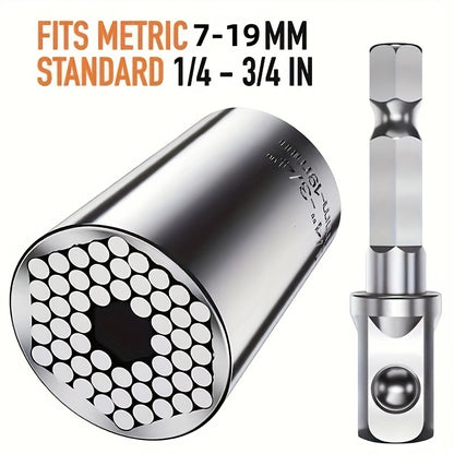 1 Set, Universal Torque Wrench 7-19mm Hexagonal Multi-functional Universal Socket