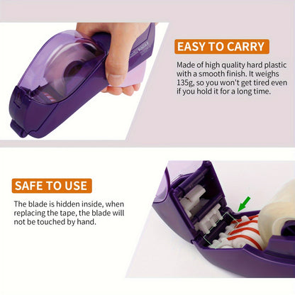 Eagle Automatic Tape Dispenser, Tape Gun Single Handheld Design perfect for Christmas and home gift wrapping, Free 1 Roll of 0.5 Inch (12 mm) and 1 Roll of 0.75 Inch (19 mm) Tapes