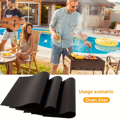 3pcs/5pcs/6pcs Oven Bottom Oven Mats, Reusable Oven Mats, for Electric Ovens, Gas Ovens, Toasters, Microwaves, Stovetops, Grills, Mostly for Outdoor BBQ, Home, RV, Travel