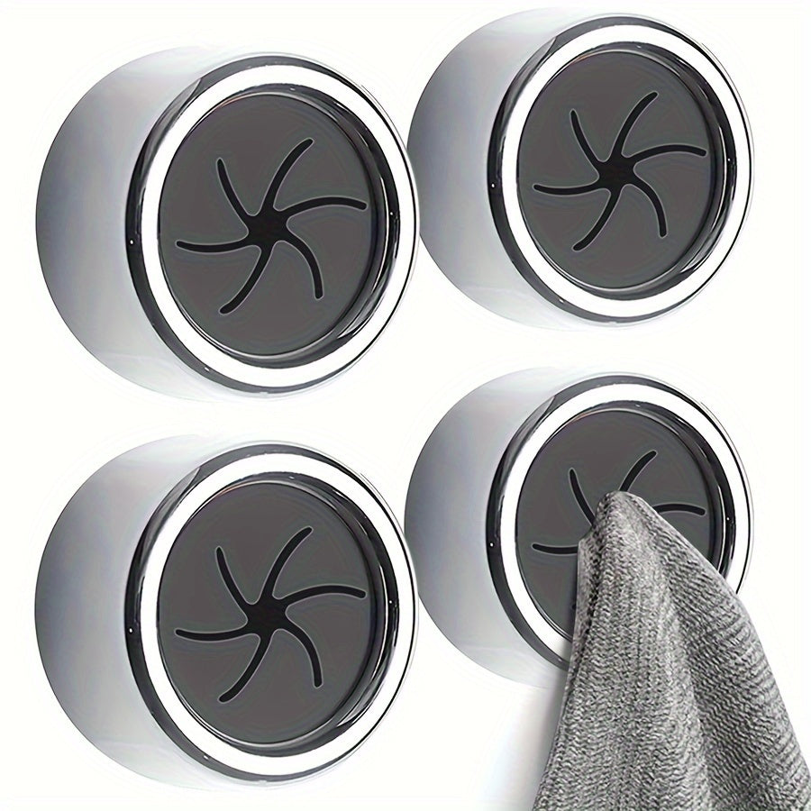 2pcs Round Self-Adhesive Towel Holders - Wall & Cabinet Door Mount, No-Drill Kitchen & Bathroom Towel Racks, for Spring