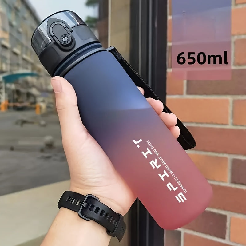 1pc Portable Leakproof Water Bottle With Time Marker And Carrying Strap