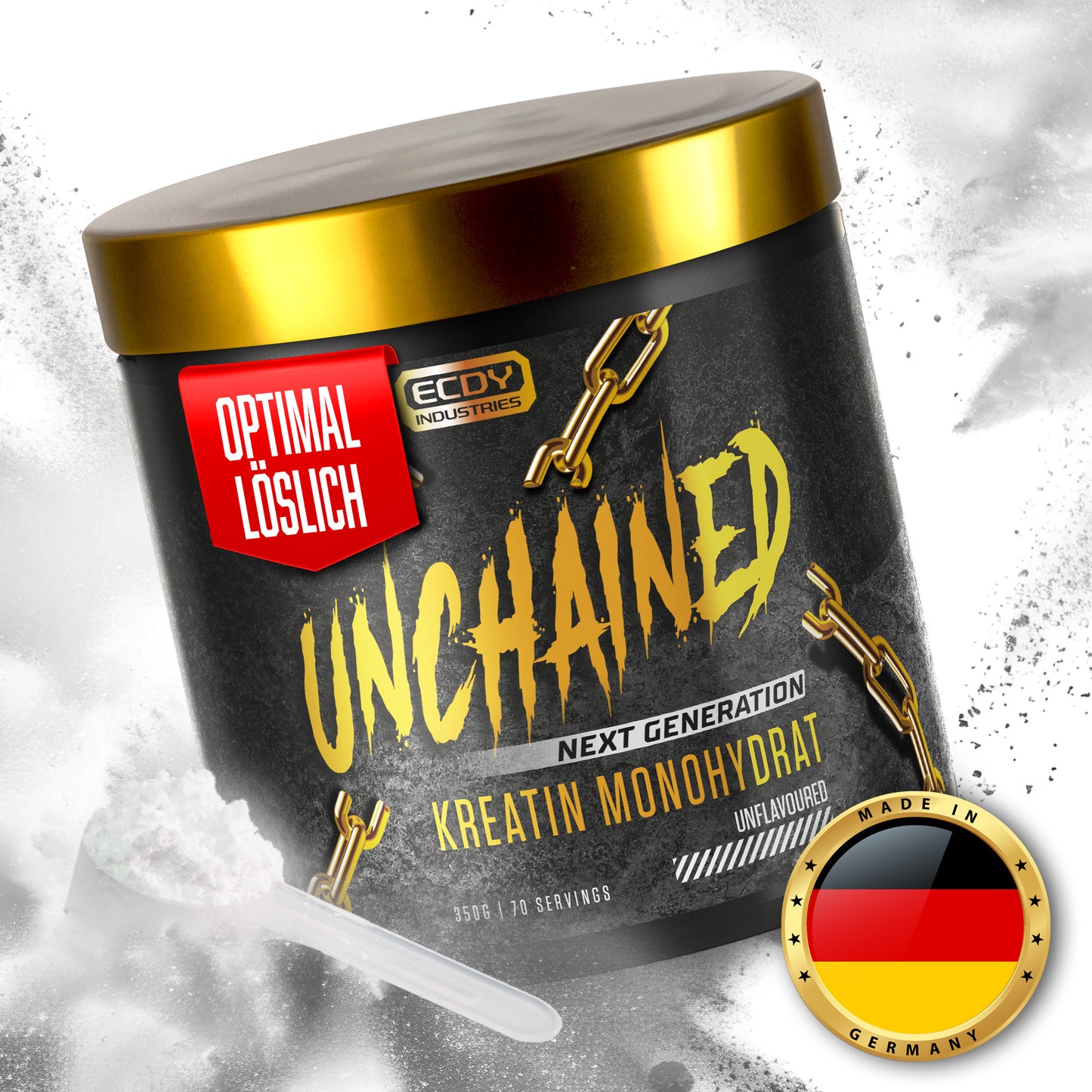 Creatine Monohydrate Powder 350 g - Pure Creatine Monohydrate Without Additives & Vegan - Mesh Factor 200 - Optimal Solubility - Creatine Monohydrate Made in Germany - Tasteless
