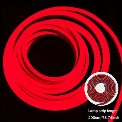 1pc, Car Modification Red LED Neon Light Strip with Button Control, Bendable and Cuttable
