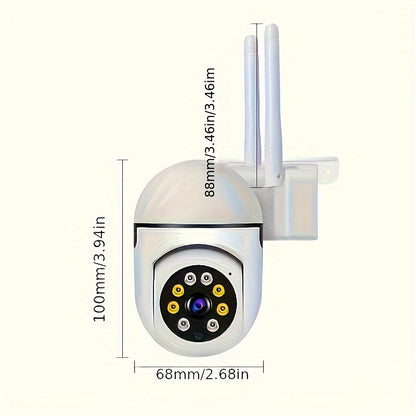 Spherical safety camera, motion detection, color night vision, alarm push, FHD wireless Wi Fi smart home safety camera, 355 ° panoramic monitoring camera, intelligent motion detection, two-way audio, only 2.4GHz, Wi Fi camer