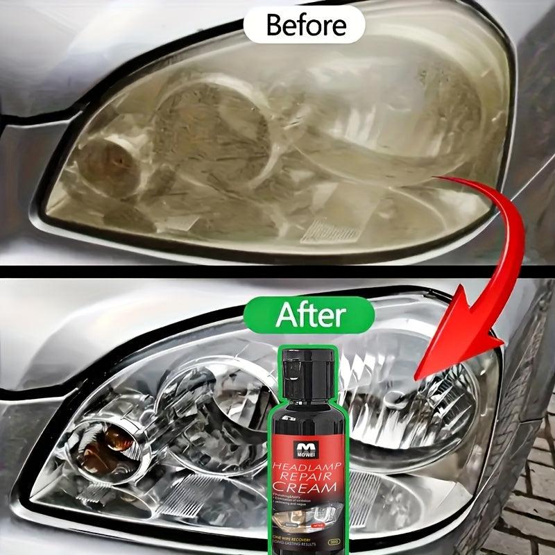 Headlight renovation kit, headlight polishing, headlight scratch repair, quickly solve the problems of headlight aging, scratches, headlight yellowing and fuzzy, DIY operation is simple, headlight renovation is 90% bright as