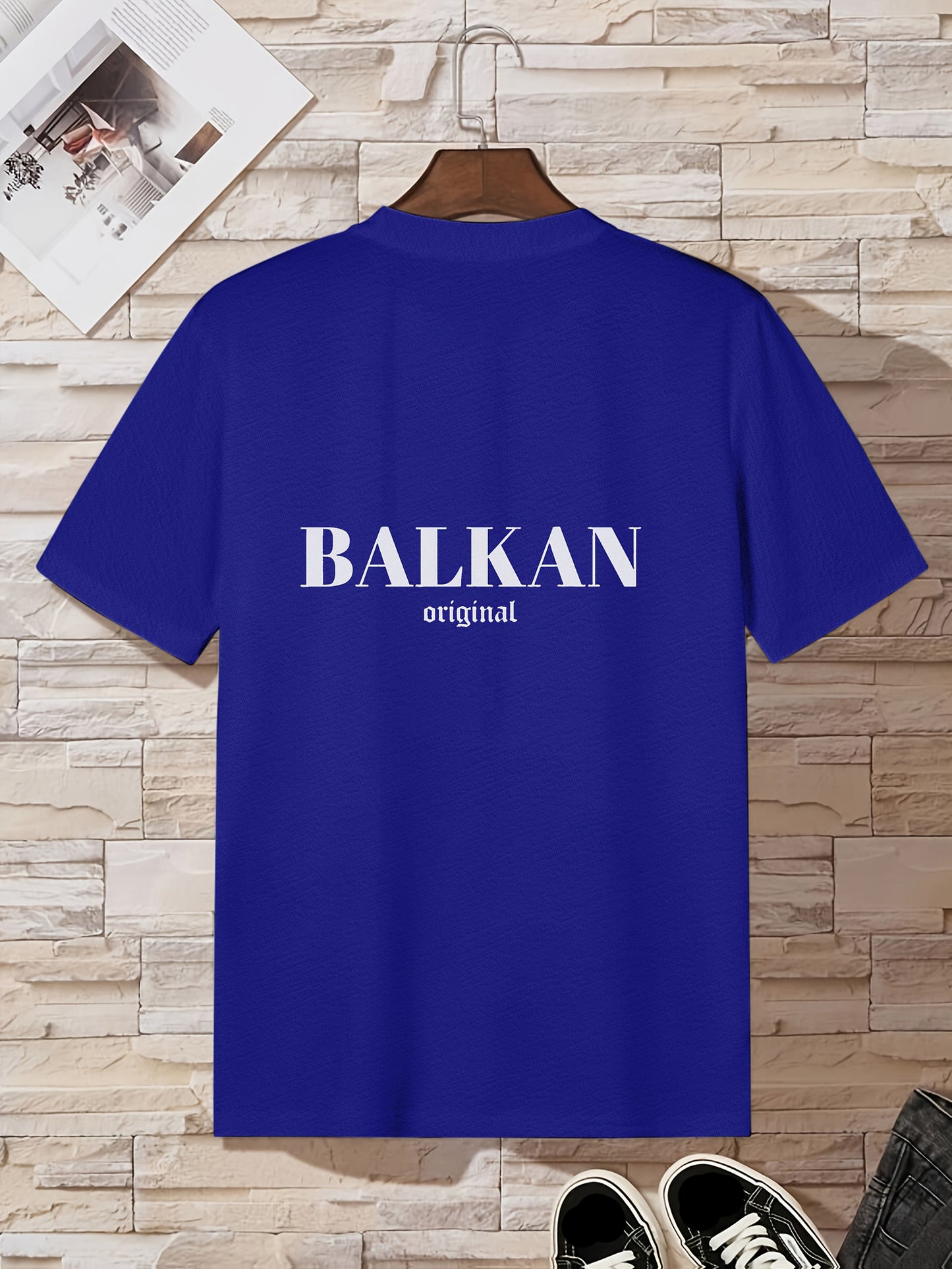 Men'S Casual Short Sleeve T-Shirt - "Made in Balkans" Print, Lightweight & Breathable Summer Tee, Round Neck, Regular Fit, Perfect for Casual Attire, Breathable Clothing | Modern Casualwear | Lightweight Shirt