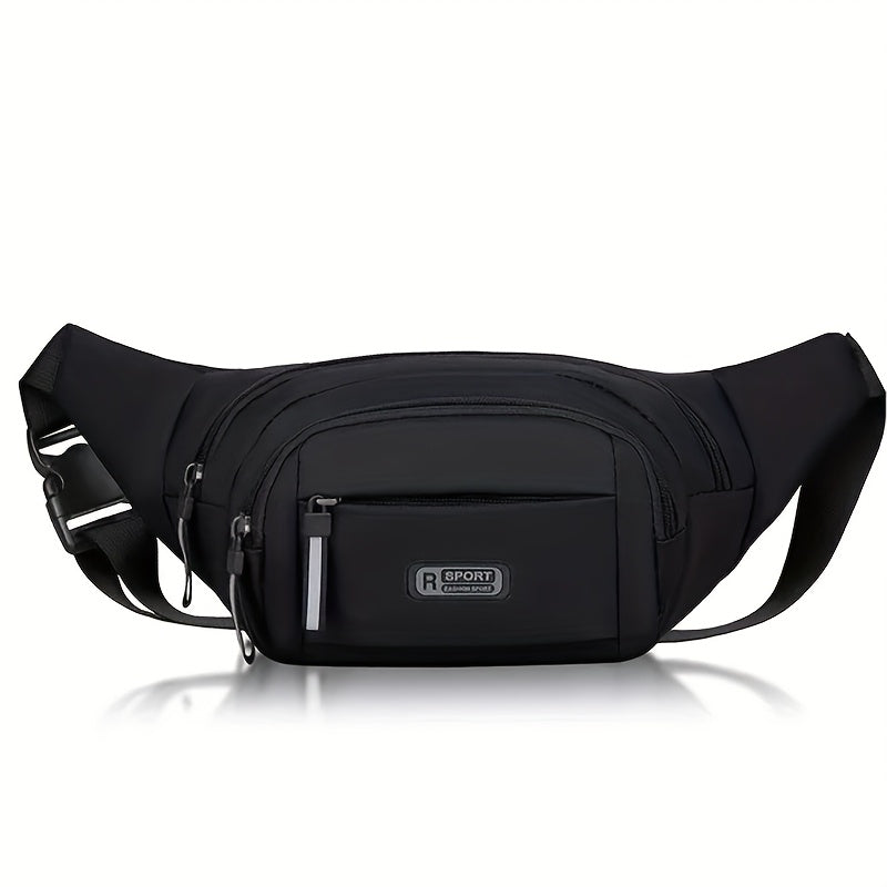 1pc Ultra-Thin Nylon Sports Waist Bag - Unisex Adjustable Shoulder Straps, Zipper Closure, Lightweight for Hiking, Travel, Camping & Running - 76.2-106.68cm, Mixed Colors, Non-High Quality, Hiking Gear, Sleek Design, Durable