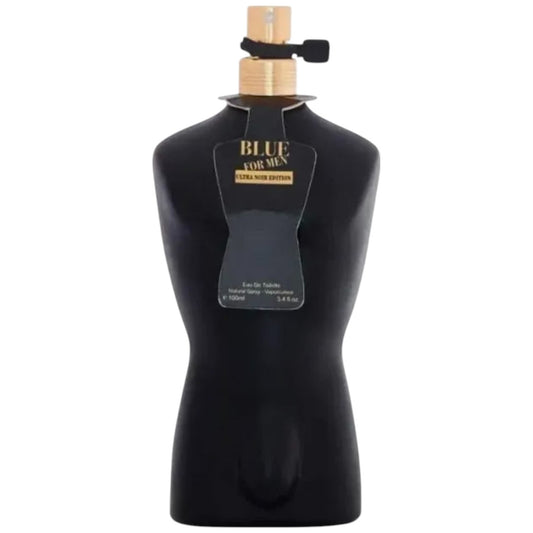 Everlyx - Blue For Men Ultra Noir 100ml EDT - Deep and Fresh Scent for Daily or Evening Use - Woody, Citrus, and Sensual Notes - Iconic Masculine Body Design - Shipping to Spain in 24/48h