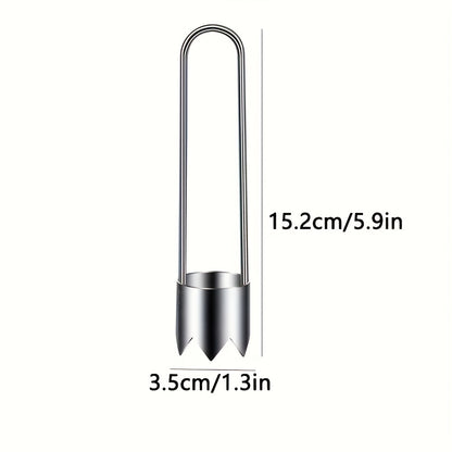 1pc Stainless Steel Fruit and Vegetable Corer, Seed Remover for Red Bell Peppers, Apples, Pears, Tomatoes, Peppers - Durable and Easy-to-Use Kitchen Tool, Seed Removal Tool | Modern Kitchen Gadget | Durable Kitchen Tool, Vege