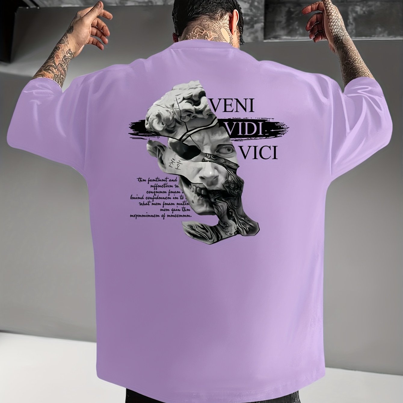 Men'S Casual Crew Neck T-Shirt, Loose Fit, Graphic Print, Polyester, Short Sleeve, Summer Streetwear Tee, Daily Tshirt | Bold Streetwear | Graphic Print Tee
