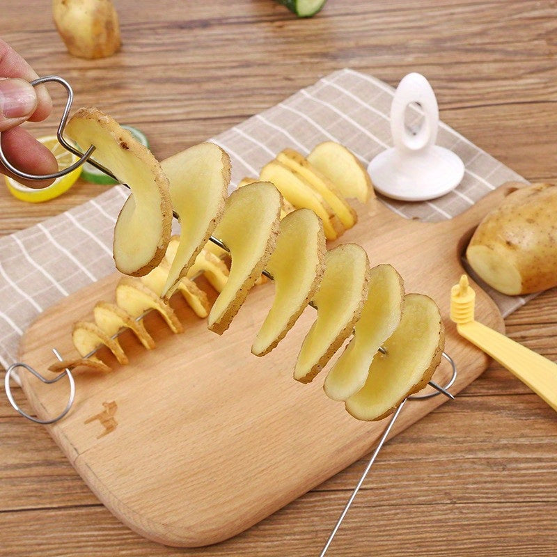 1 set of manual vegetable spiralizer, grater, peeler, slicer, potato spiral cutter, tornado potato chip maker, and fancy French fry tool