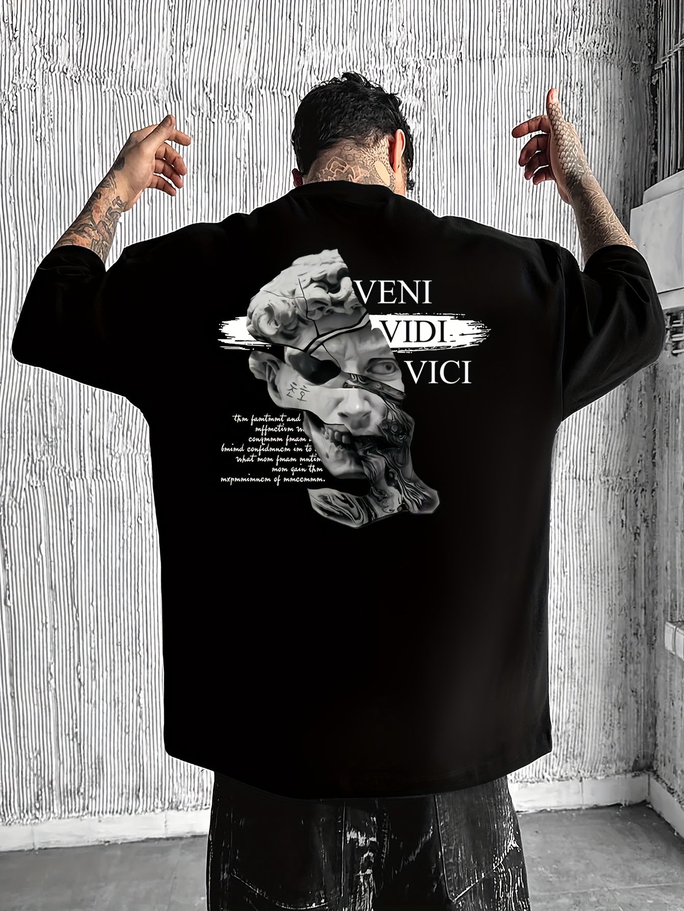 Men'S Casual Crew Neck T-Shirt, Loose Fit, Graphic Print, Polyester, Short Sleeve, Summer Streetwear Tee, Daily Tshirt | Bold Streetwear | Graphic Print Tee