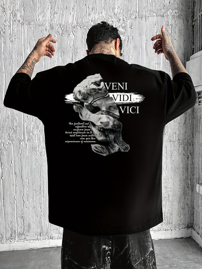 Men'S Casual Crew Neck T-Shirt, Loose Fit, Graphic Print, Polyester, Short Sleeve, Summer Streetwear Tee, Daily Tshirt | Bold Streetwear | Graphic Print Tee
