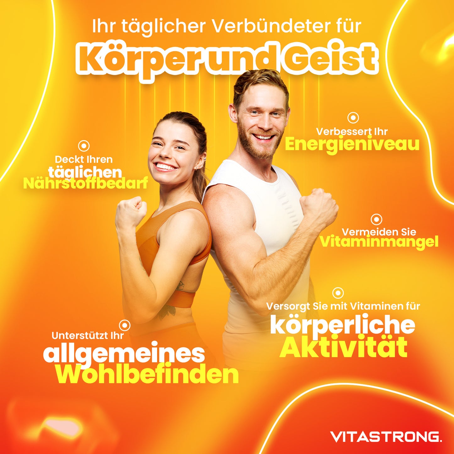 High-Dose Vitamin Formula, Vitastrong Premium Quality Vitamin Complex with 13 Essential Vitamins for Women And Men, Pure And Certified Vitamin Supplements Without Gluten And Gmos