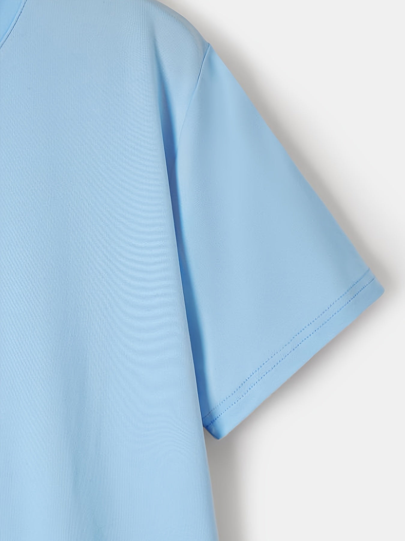 Men'S Summer Short Sleeve T-Shirt with Bold Eagle & Compass Print - Light Blue Casual Round Neck Tee, Comfortable Stretch Fabric for Casual Attire, Everyday Tshirt | Bold Graphic Tee | Comfortable Fit
