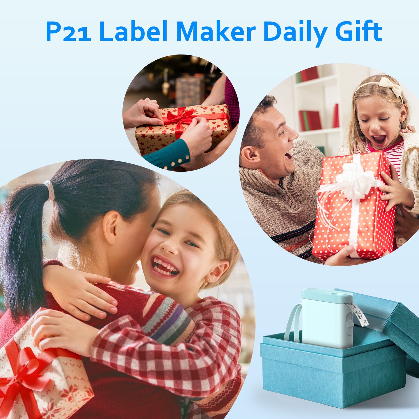 P21 Portable Label Printer, Miniature Thermal Label Printer with High Print Quality, Equipped with a High-Speed Chip and 203 DPI, Easy to Use with a Wide Range of Creative Functions and Templates for Office and Home Organizat