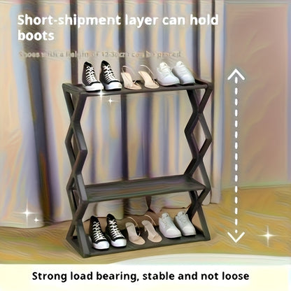 4-Tier Stainless Steel Shoe Rack - Space-Saving, Easy Assembly, Durable Design | Suitable for Entryway and Bedroom | Modern Stylish Look | Multi-Layer Sneaker Storage with Plastic Shelves | Fashionable Contemporary Shoe Organ