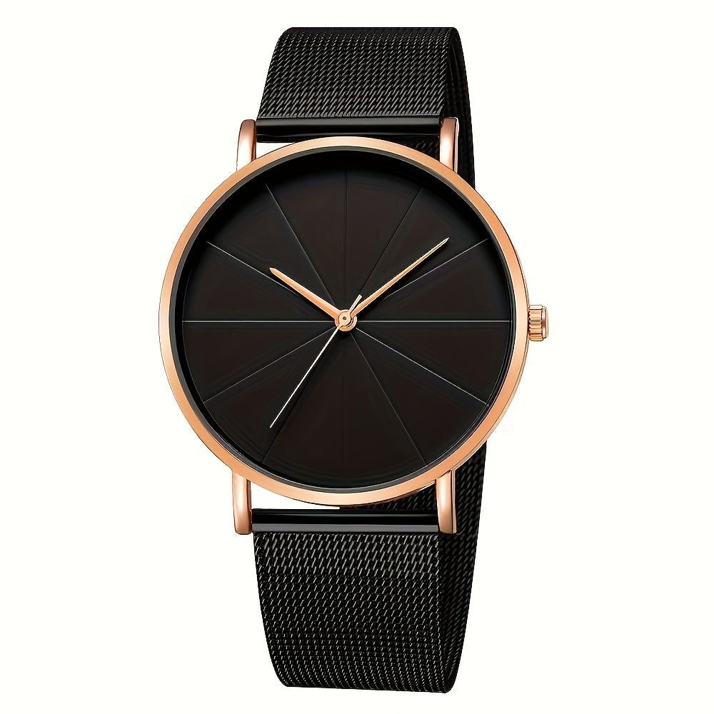 2pcs Women'S Elegant Black Round Quartz Watch with Golden-Tone Alloy Case & Heart Pendant Bracelet - Silicone Strap, Button Battery, Stylish Accessory for Casual Attire, Quartz Watch, Sophisticated Design, Durable Watch