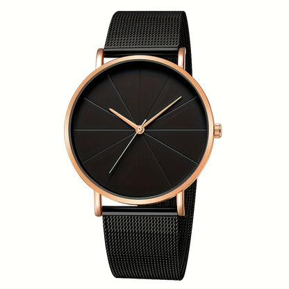 2pcs Women'S Elegant Black Round Quartz Watch with Golden-Tone Alloy Case & Heart Pendant Bracelet - Silicone Strap, Button Battery, Stylish Accessory for Casual Attire, Quartz Watch, Sophisticated Design, Durable Watch