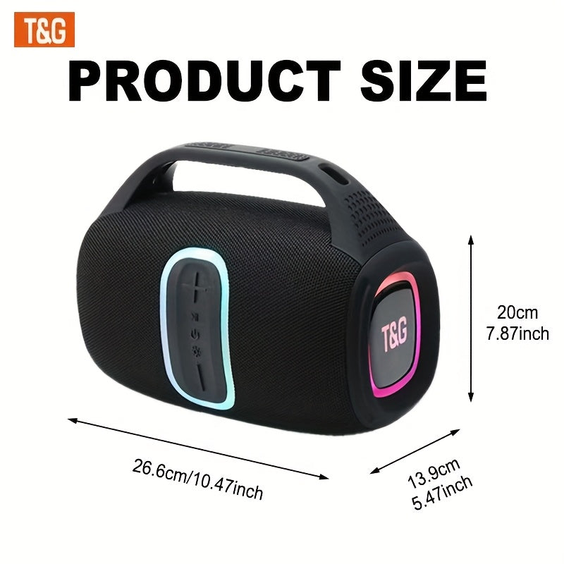 T&G Portable Wireless Wireless Speaker - 24W HD Stereo Sound, IPX4 High Quality & Dustproof, Long-Lasting 3600mAh Battery, Dual Speakers, Compatible with Phone/ Tablet/TV/PC, USB-C Portable Charger - for Home, Travel, Party,