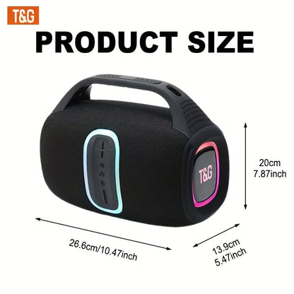 T&G Portable Wireless Wireless Speaker - 24W HD Stereo Sound, IPX4 High Quality & Dustproof, Long-Lasting 3600mAh Battery, Dual Speakers, Compatible with Phone/ Tablet/TV/PC, USB-C Portable Charger - for Home, Travel, Party,