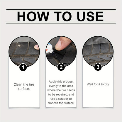 1pc-High quality tire repair glue, special strong patching glue, tire filler, to repair small holes, scratches, cracks in car tires, universal for tires of small cars, motorcycles, bicycles, powerful adhesion, waterproof and