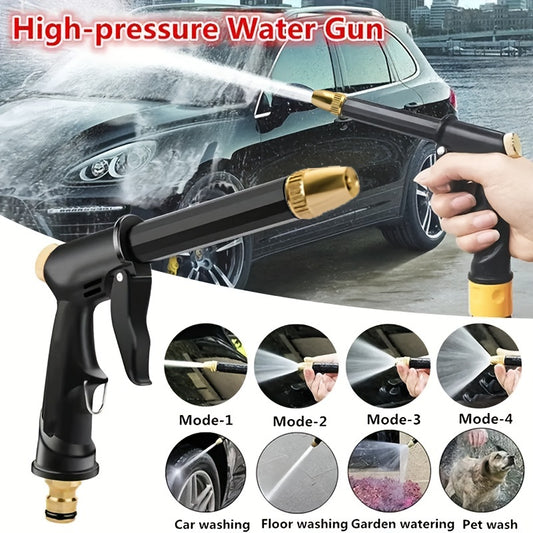 1pc Heavy-Duty High-Pressure Car Wash Spray Gun - Durable Plastic, Copper Nozzle, Multi-Function Garden Hose Nozzle for Powerful Cleaning & Watering - Ideal for Car Washing, Gardening & Outdoor Use - Perfect Gift for Car Enth