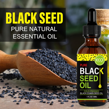 ECO FINEST Pure Black Seed Oil - Cold-Pressed Nigella Sativa with Thymoquinone