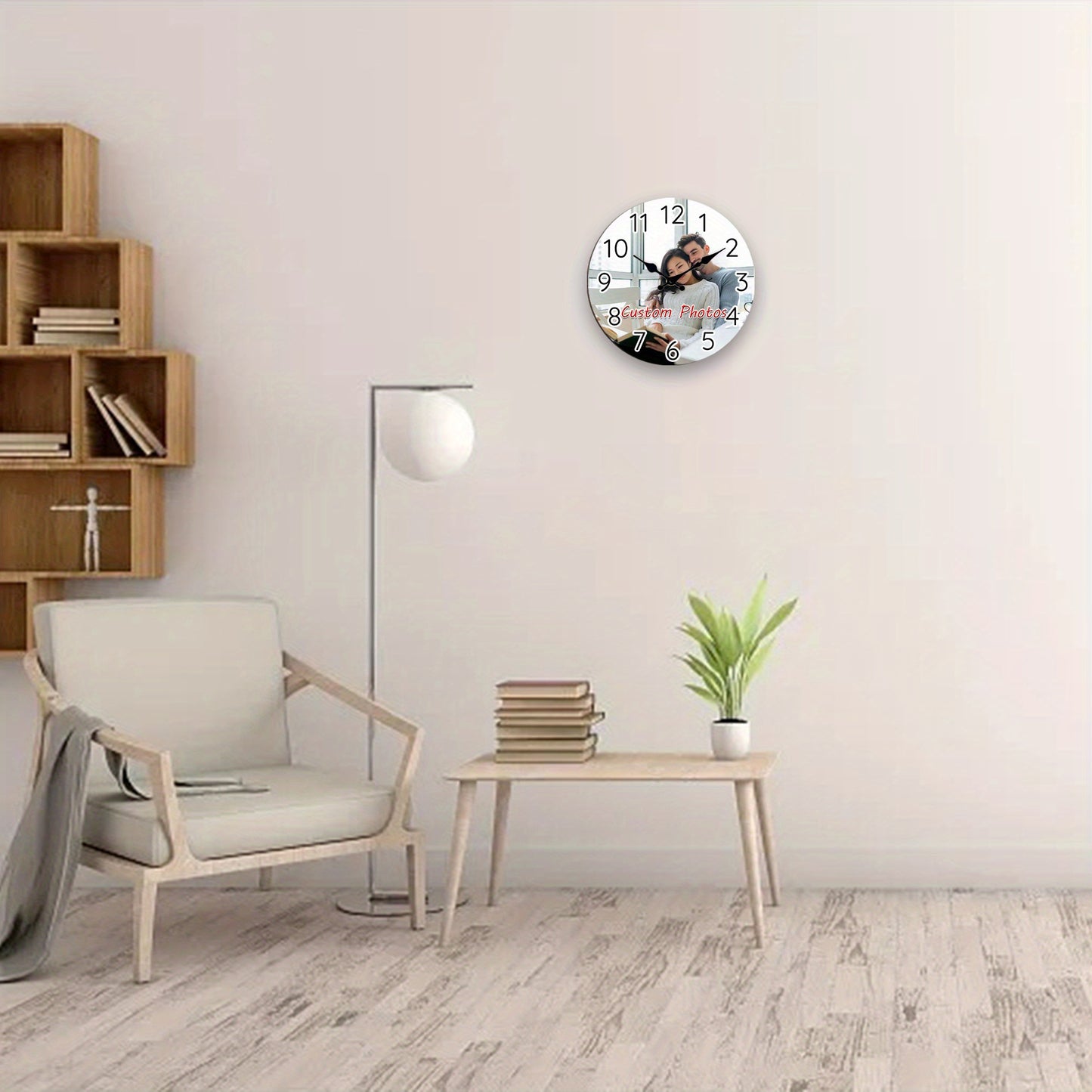 1pc Personalized Woodcut Wall Clock Personalized-Clocks Retail Clock Good Walls Clocks ChefWalls Clockserk Customized Valentine's Decorative Scullery Washroom Playroom Style Battery Operated Not Included