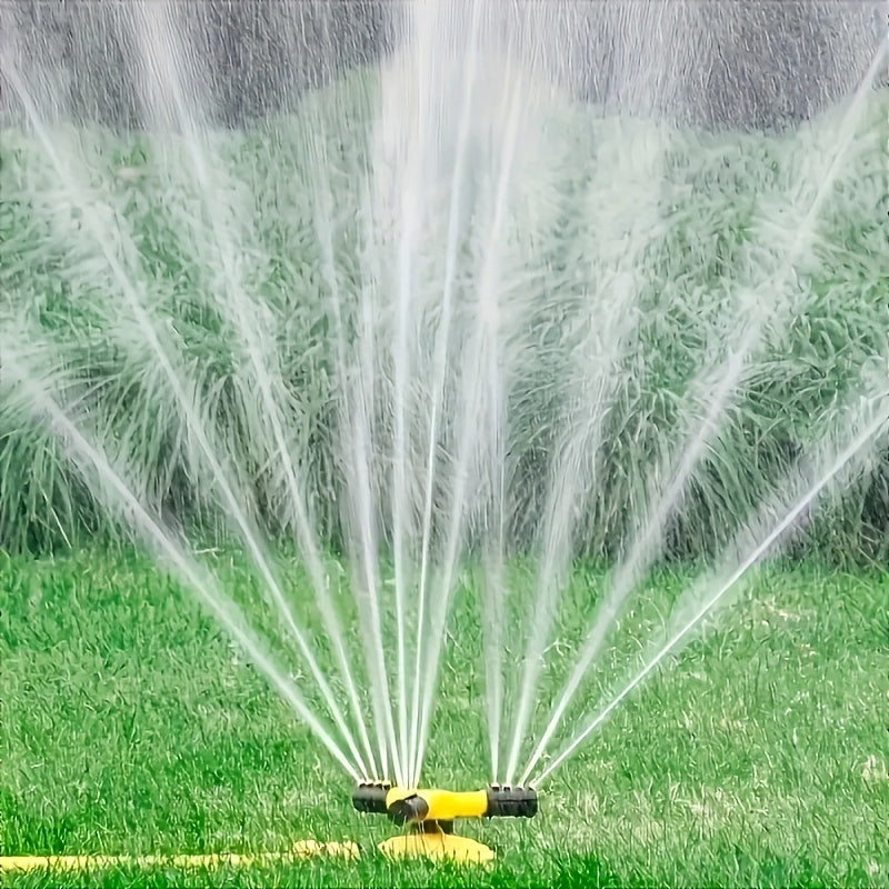 1pc Lawn Automatic Rotating Sprinkler, 360° Rotating Sprinkler/Sprinkler, 3 Manually Adjustable Rotating Arms Can Be Combined with Multiple Angles, Large Area Coverage for Garden Courtyards, Lawn Gardening Automatic Irrigati