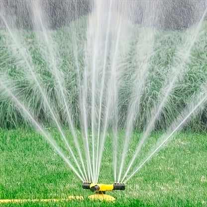 1pc Lawn Automatic Rotating Sprinkler, 360° Rotating Sprinkler/Sprinkler, 3 Manually Adjustable Rotating Arms Can Be Combined with Multiple Angles, Large Area Coverage for Garden Courtyards, Lawn Gardening Automatic Irrigati