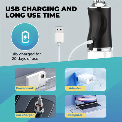 Electric Water Flosser, Intelligent Chip Precise Pressure Control, 360 Degree Rotating Nozzle, Oral Irrigator, Deeply Clean Teeth and Gums, Father's Day Gift