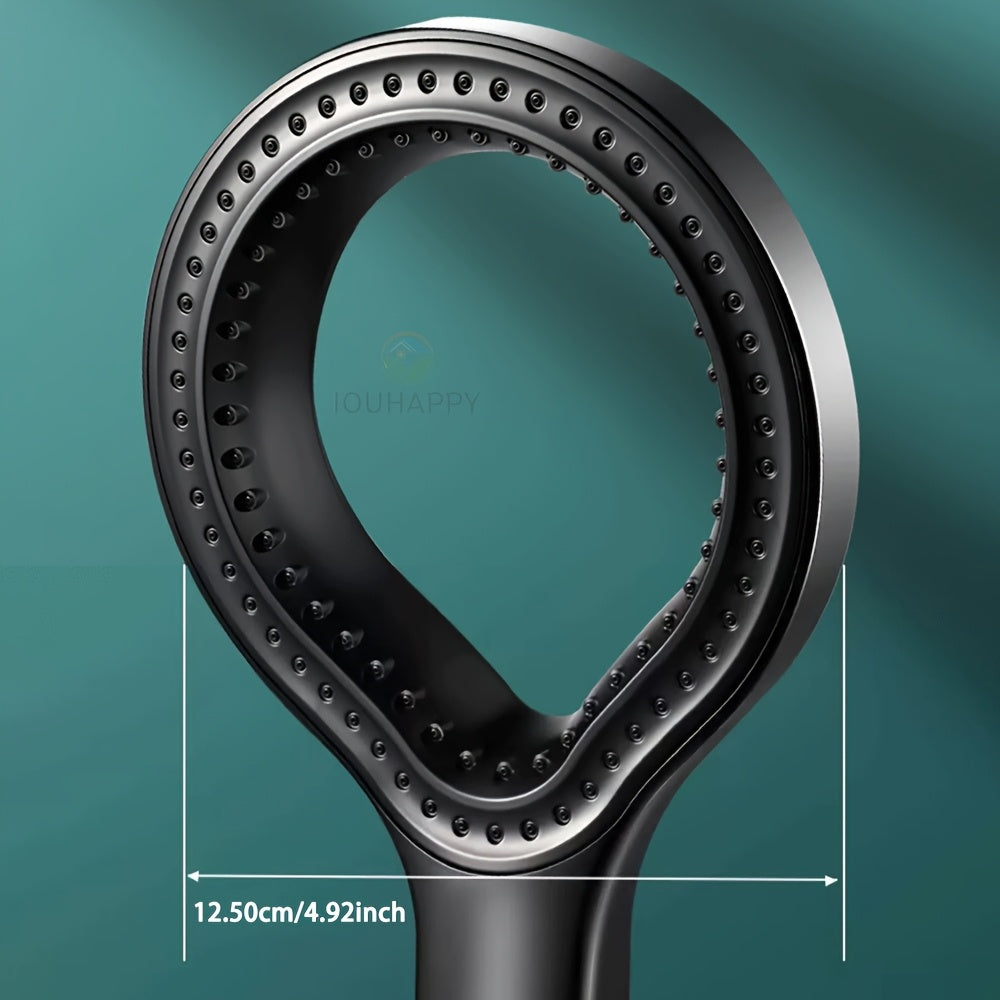 High Pressure Shower Head Without Hose, Plastic Material, Circular Design, Wall Mounted, Handheld Spray for Bathroom, Black/Silvery/Grey Shower Tub Head, Bathroom Accessories
