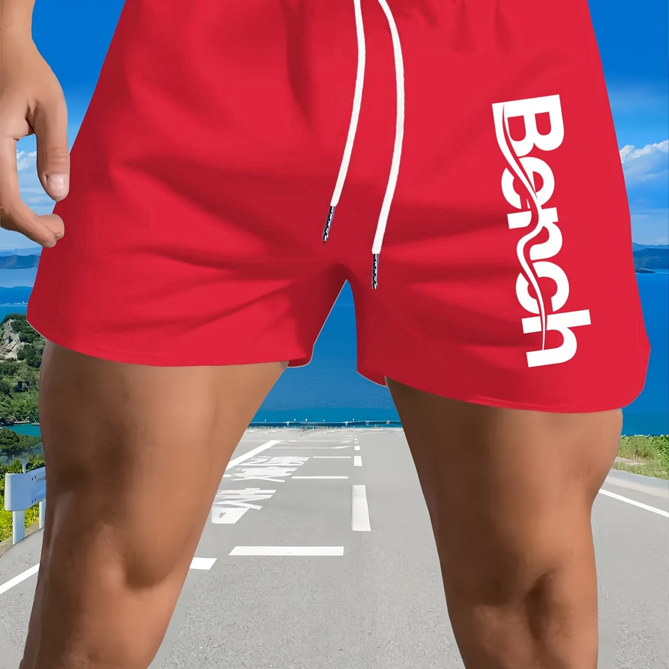 Men'S Quick-Dry Swim Trunks with Drawstring Waist - Vibrant Pink Geometric Pattern Beach Shorts, Breathable Regular Fit Casual Swimwear for Summer, Bathing Suits, Quickdrying Fabric