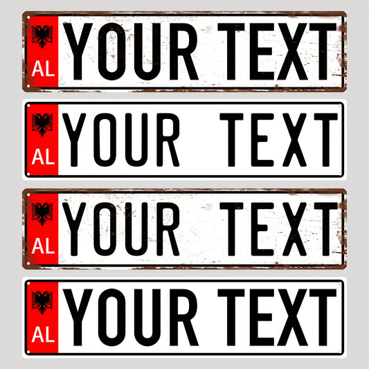 Customizable Vintage Albanian Aluminum Metal Sign - Rustic Wall Decor, 10.01X40.01 cm, Personalized Text Option, Ideal for Home, Cafe, Bar, Restaurant, Garage, Metal Wall Art Decor Halloween Christmas Decorations
