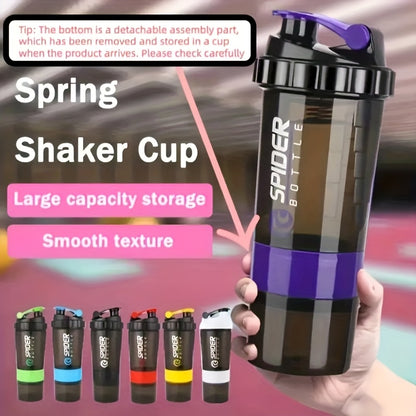 1pc Portable Outdoor Protein Shaker Cup - 3-Layer Detachable Design with Measurement Markings, BPA-Free Leak-Proof Blender for Fitness, Gym & On-the-Go Protein Powder Mixing (Multi-Color Options), Protein Shaker Bottle