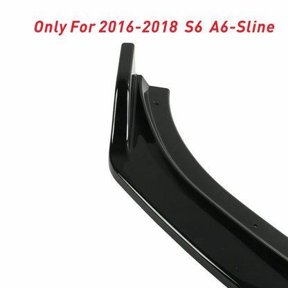 Gloss Black Front Lip Splitter for AUDI A6-S-Line/S6/C7-Facelift 2016-2018